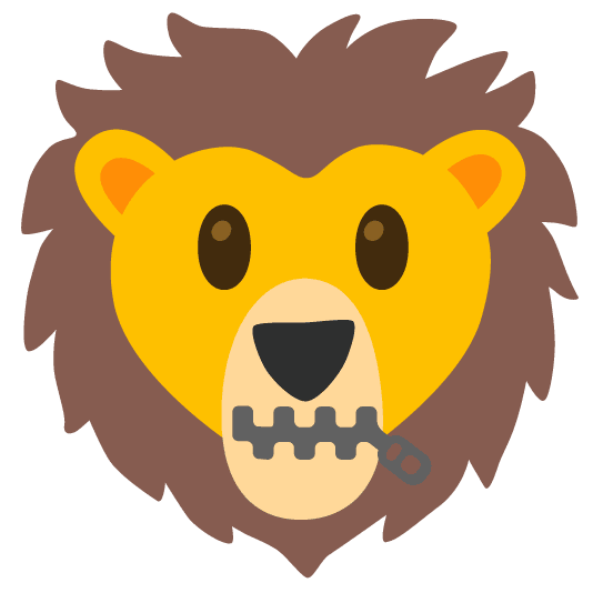 zipper mouth face lion face