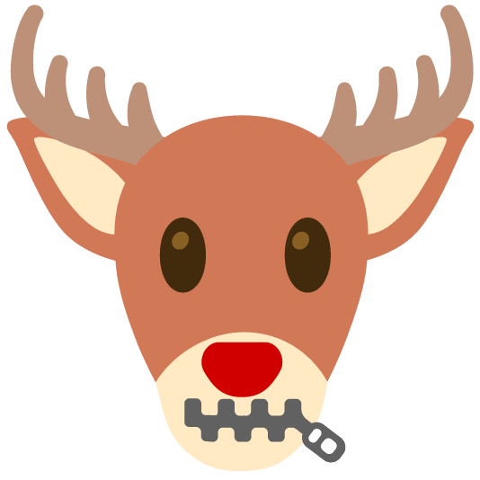 zipper mouth face deer
