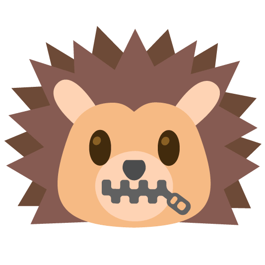 zipper mouth face hedgehog