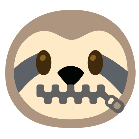zipper mouth face sloth