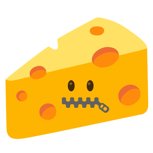 zipper mouth face cheese wedge
