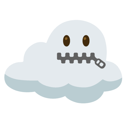 zipper mouth face cloud