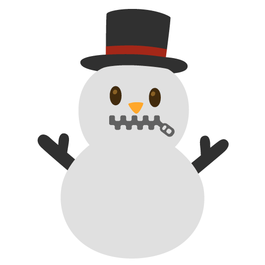 zipper mouth face snowman without snow