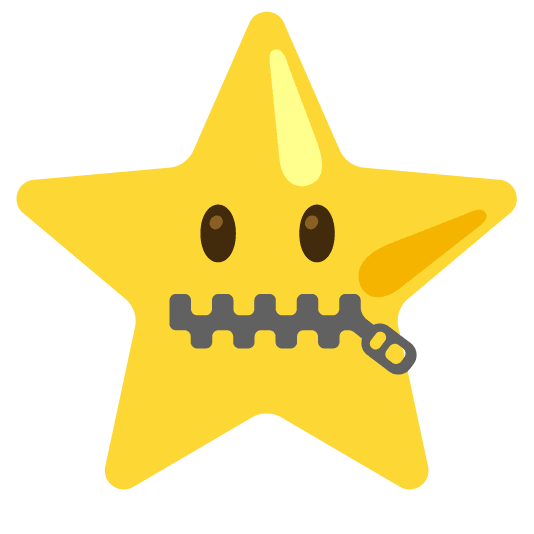 zipper mouth face star