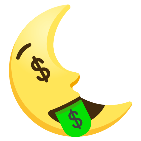 money mouth face last quarter moon with face