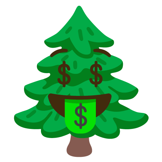 money mouth face evergreen tree
