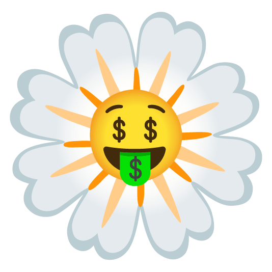 money mouth face blossom