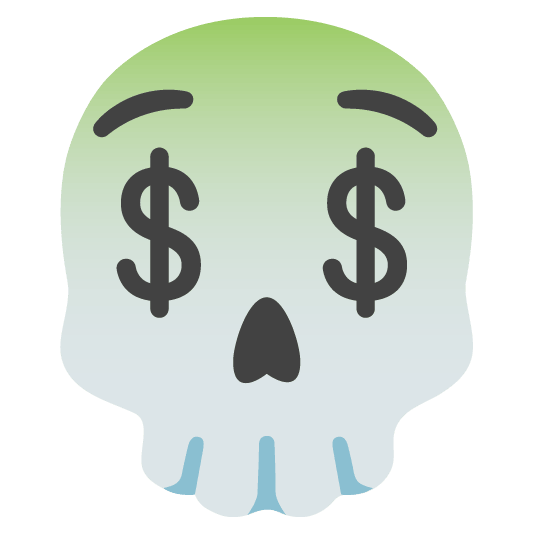 money mouth face skull