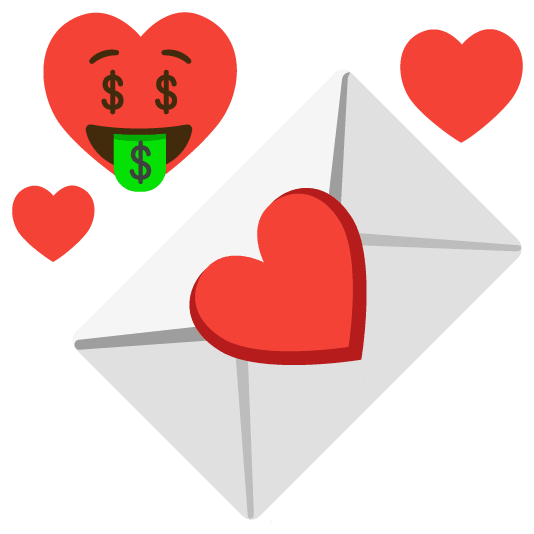 money mouth face love letter