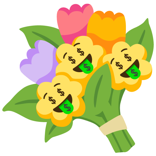 money mouth face bouquet