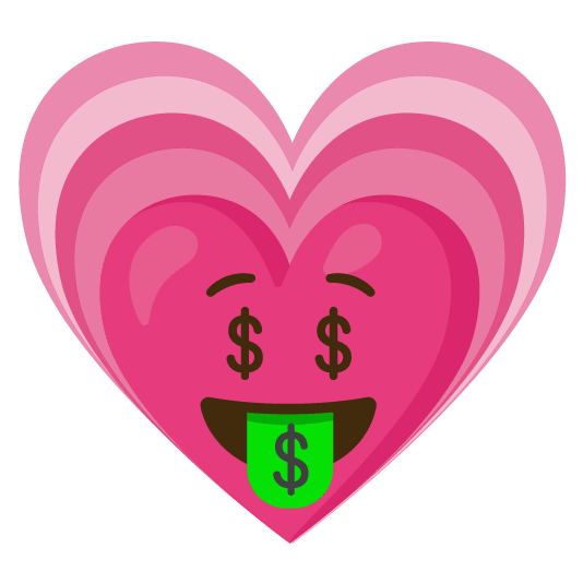 money mouth face heartpulse