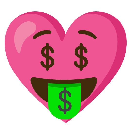 money mouth face gift heart