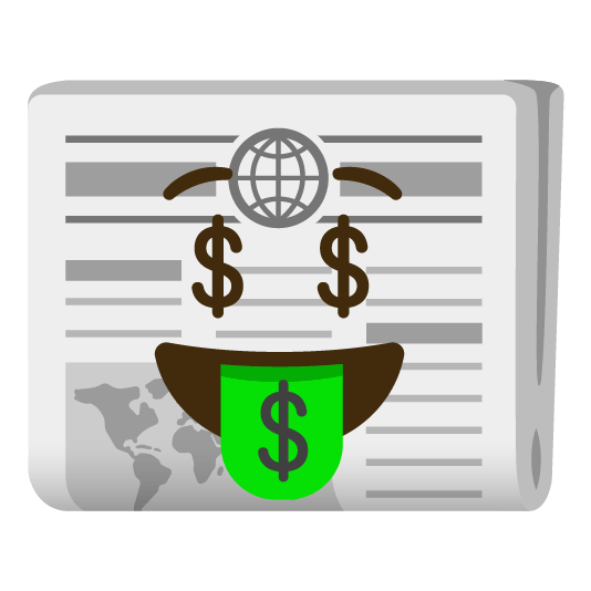 money mouth face newspaper