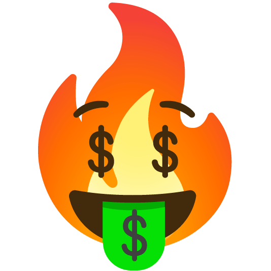 money mouth face fire