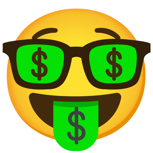 money mouth face nerd face