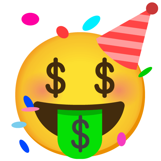 money mouth face partying face