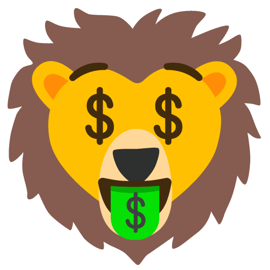 money mouth face lion face
