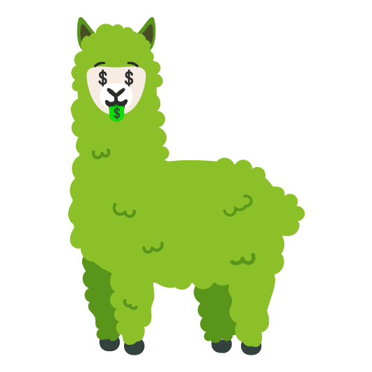 money mouth face llama