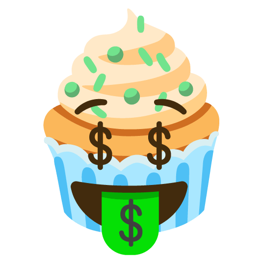 money mouth face cupcake