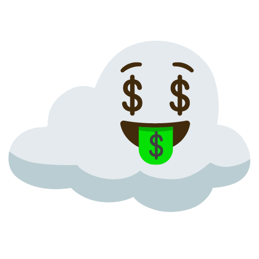 money mouth face cloud