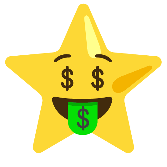 money mouth face star