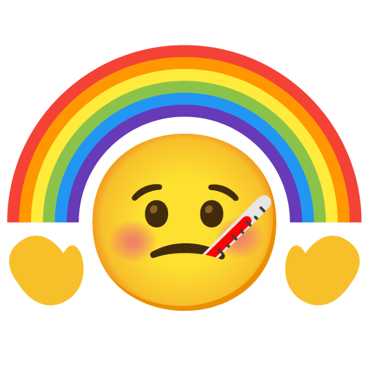 face with thermometer rainbow