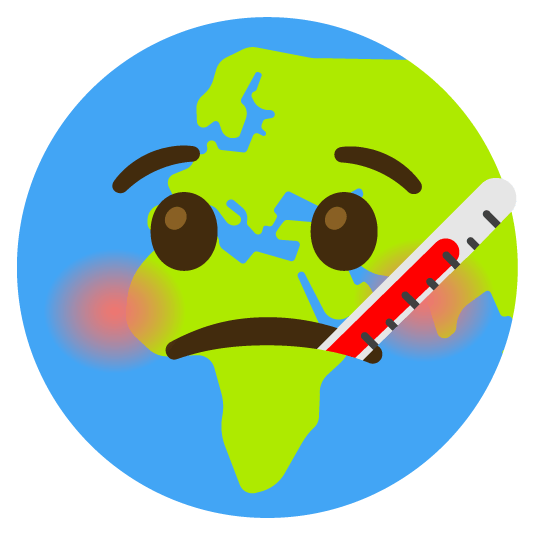 face with thermometer earth africa