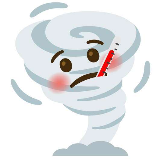 face with thermometer tornado