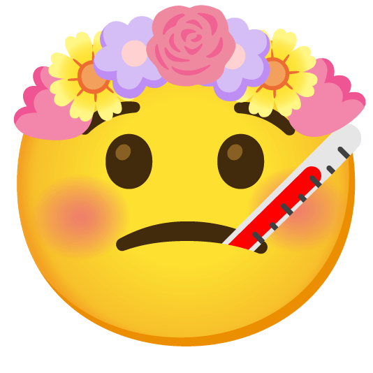 face with thermometer tulip