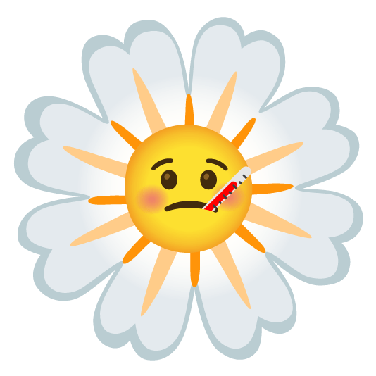 face with thermometer blossom