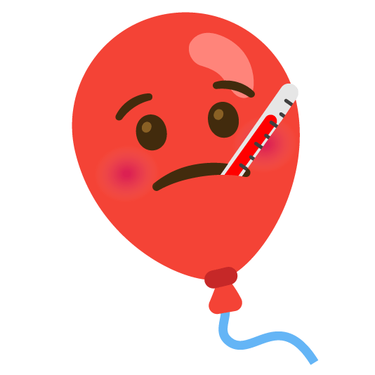 face with thermometer balloon