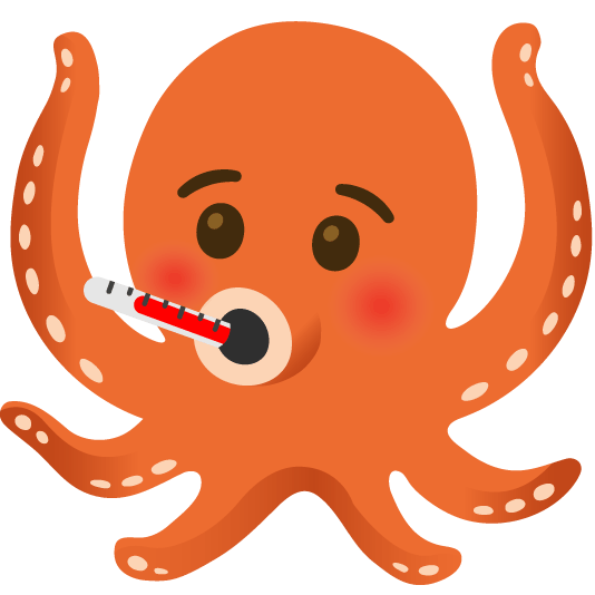 face with thermometer octopus