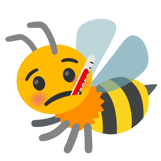 face with thermometer bee