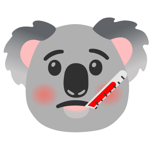 face with thermometer koala