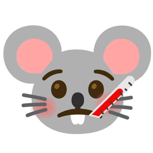 face with thermometer mouse