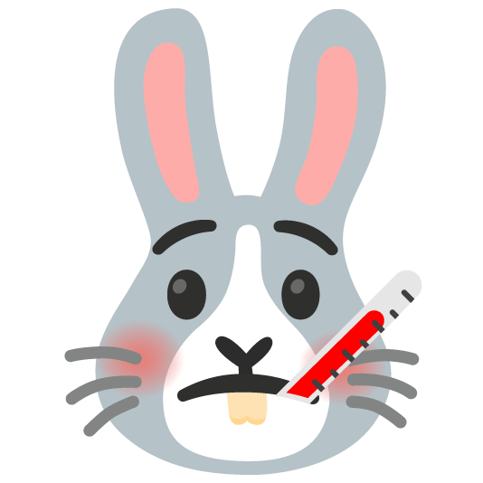 face with thermometer rabbit