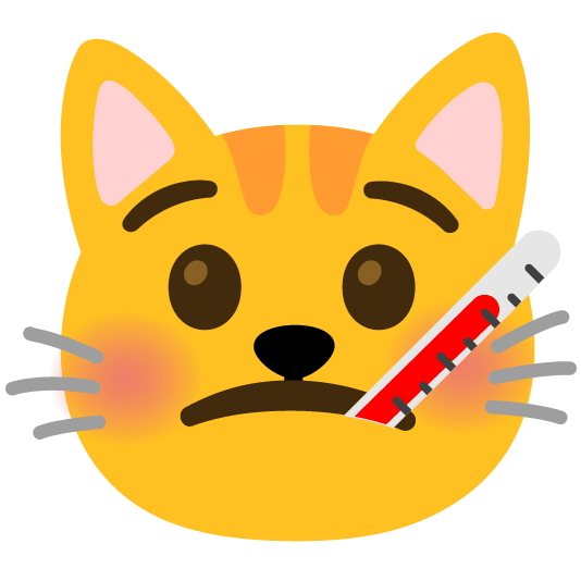 face with thermometer cat