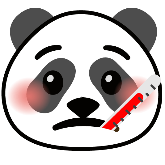 face with thermometer panda face