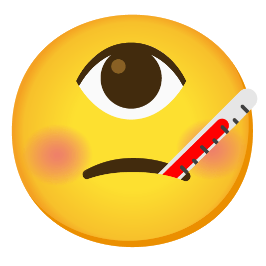 face with thermometer eye