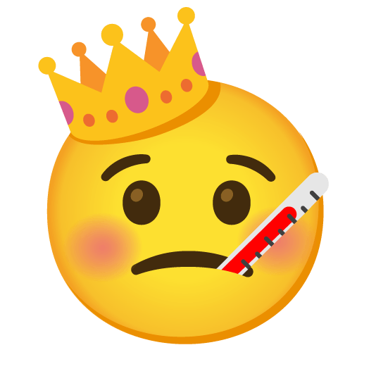 face with thermometer crown