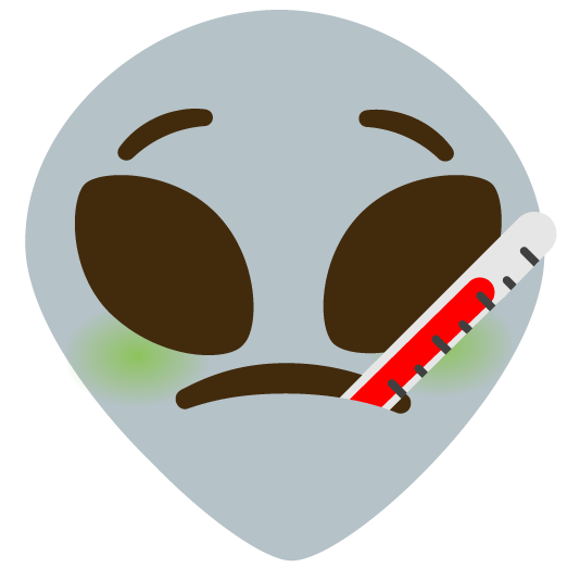 face with thermometer alien