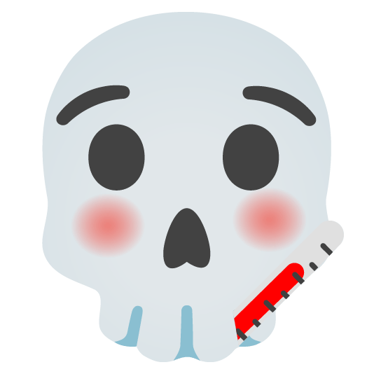 face with thermometer skull