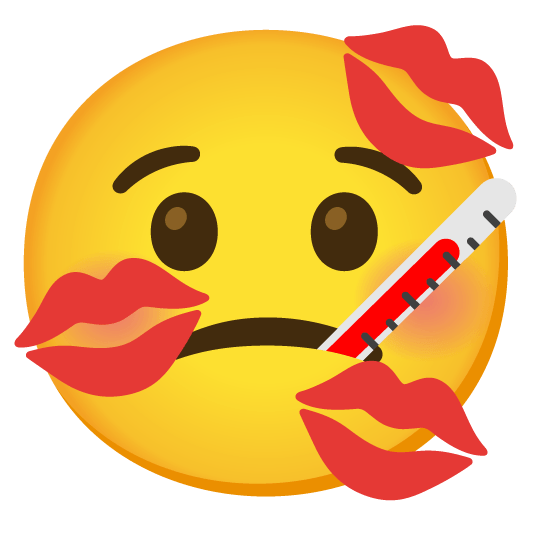 face with thermometer kiss
