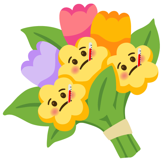 face with thermometer bouquet