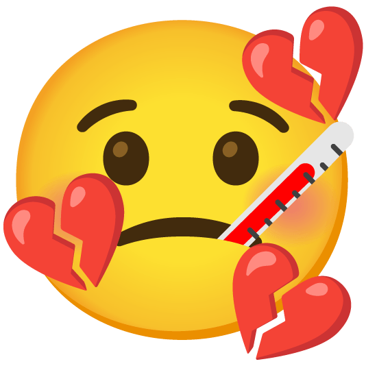 face with thermometer broken heart