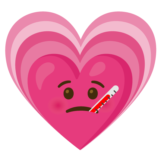 face with thermometer heartpulse
