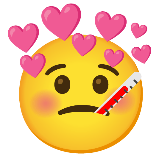 face with thermometer cupid