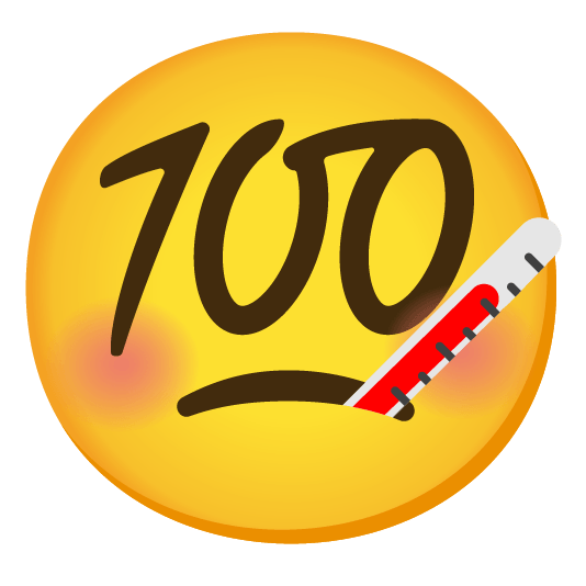 face with thermometer 100
