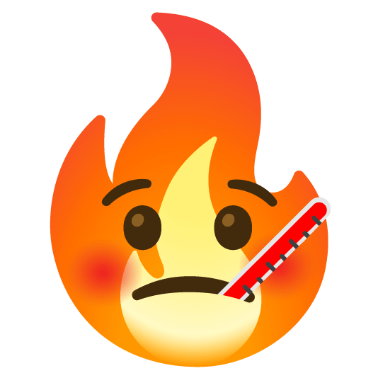 face with thermometer fire