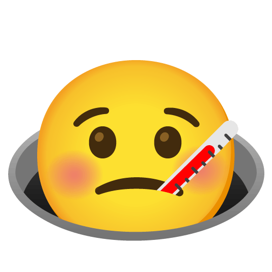 face with thermometer hole